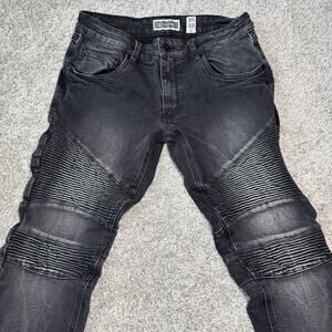 INC International Concept Men Black Tapered Fit Stretch Jeans Pants Size 30X32